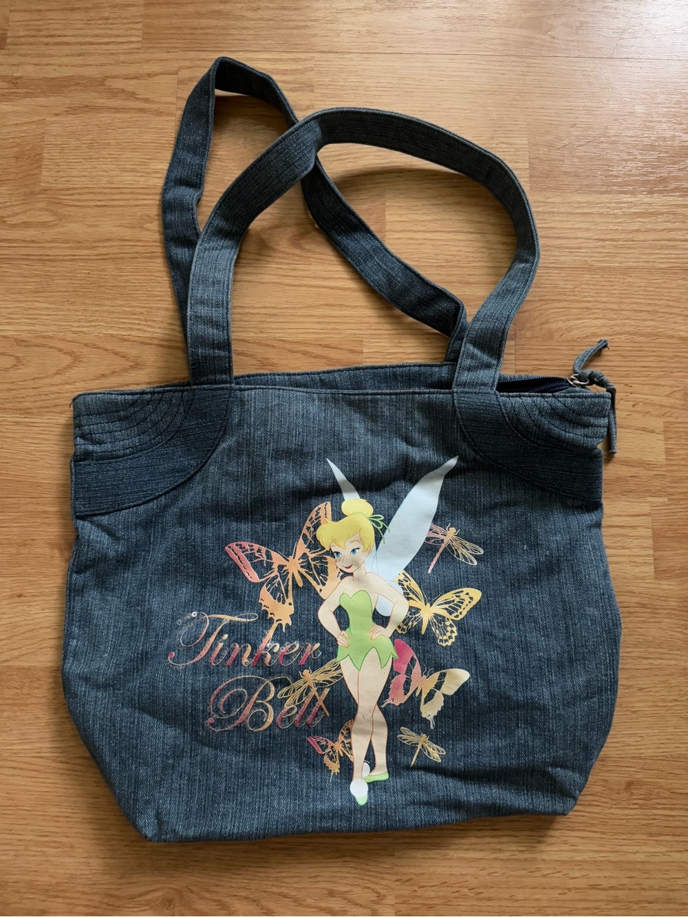 Vintage Y2K Disney Tinkerbell Denim Tote Bag